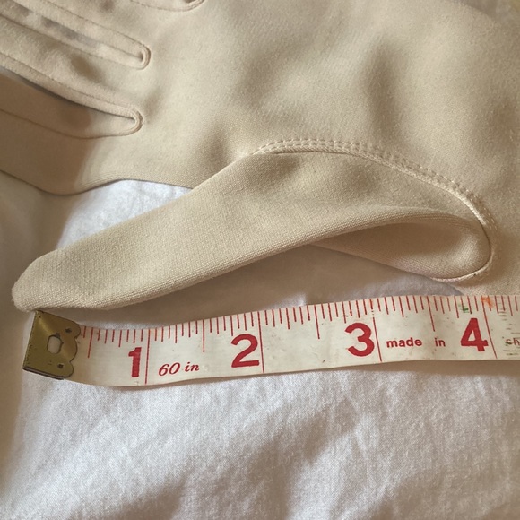 Vintage Off-White Nylon Gloves w/ 4 Button Accent - Picture 7 of 7